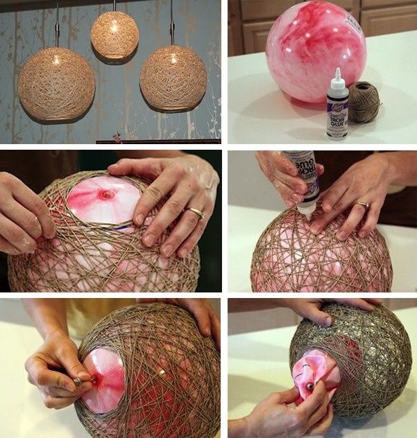Os materiais são poucos, cola, sisal e bexiga