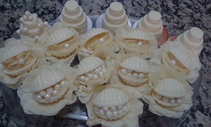 Mini ostras e bolo