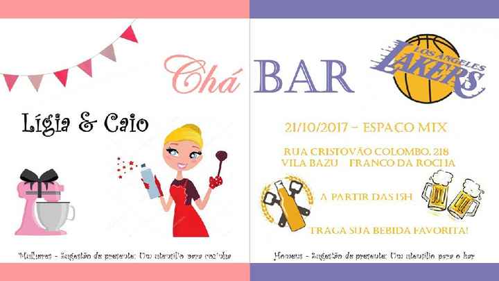  Convite Chá Bar - Eu que fiz! - 1