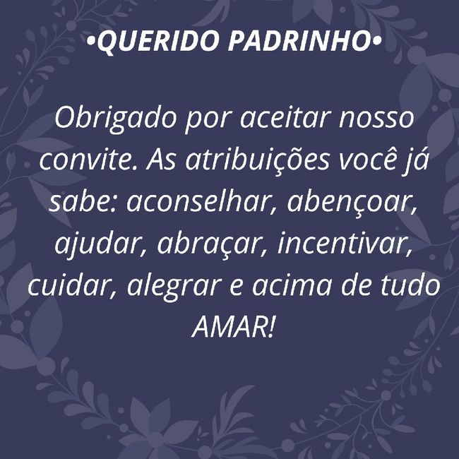 Convite dos padrinhos e madrinhas 6