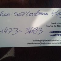 Verso do cartão da loja