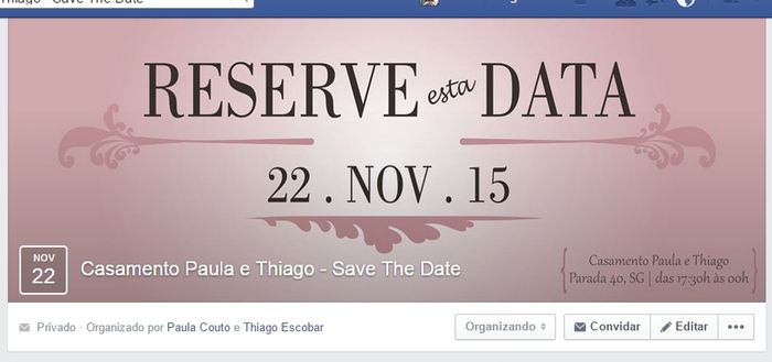 Capa do evento - Save the Date