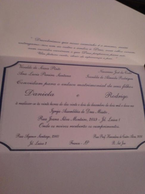 Meu convite de casamento!E o de Vocês já esta pronto ?