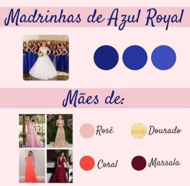 Madrinhas de Azul Royal, qual a cor para as mães? 1