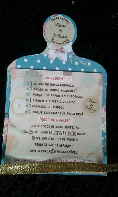 Convites chá de cozinha diy - 2