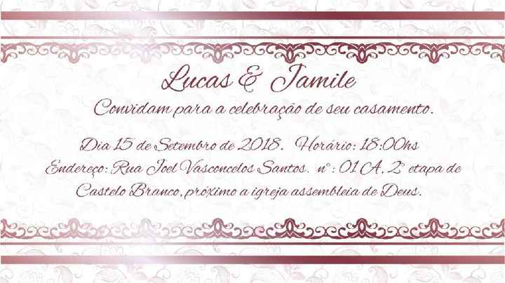 Meu convite de casamento - 1