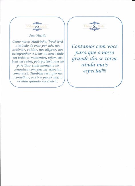missão madrinha (solteiras) e ultima pagina dos padrinhos solteiros
