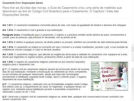Código Civil Brasileiro para o Casamento