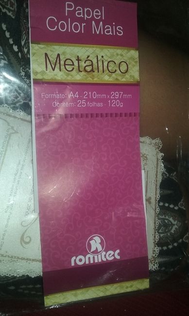 papel metálico do convite