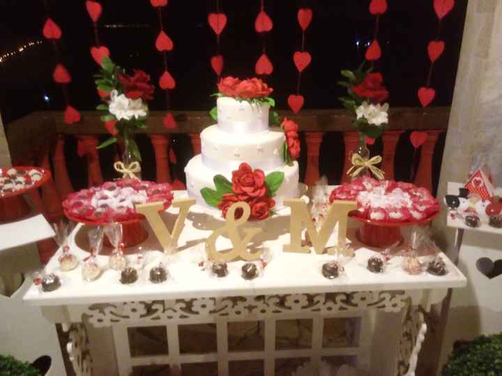 A mesa decorada por ele 