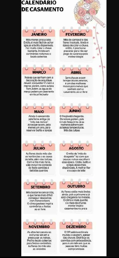 Calendário do casamento #vemver - 1