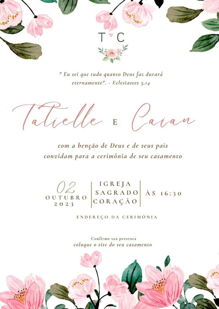 Arte do Meu convite de Casamento - 1