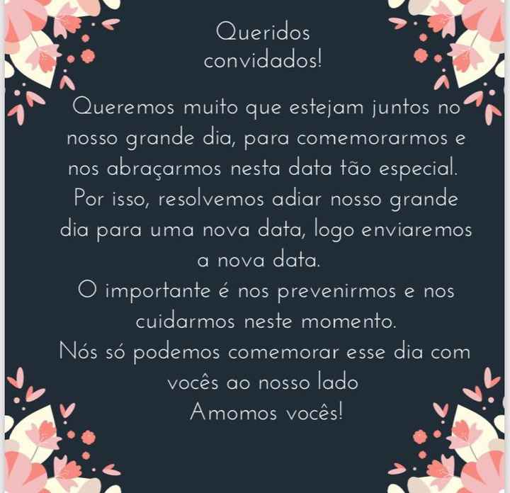 Mensagem de adiamento - 1