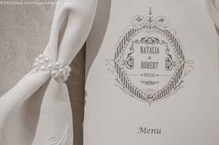 Menu na mesa dos convidados