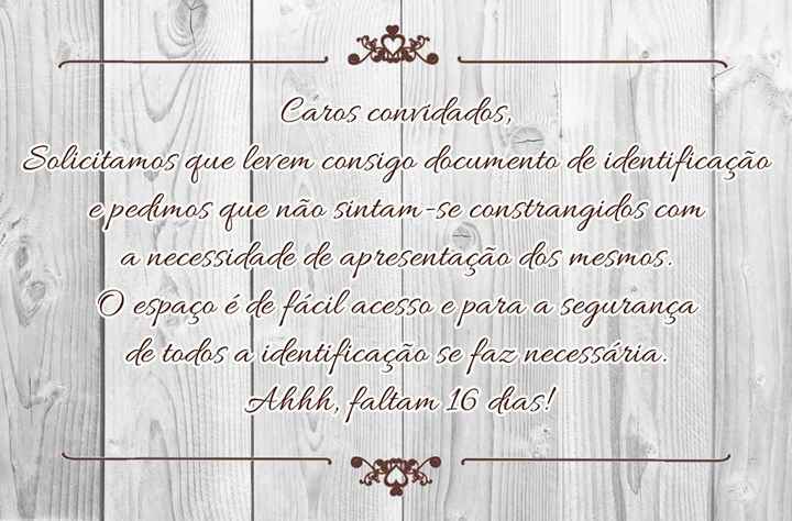Postagem para os convidados.