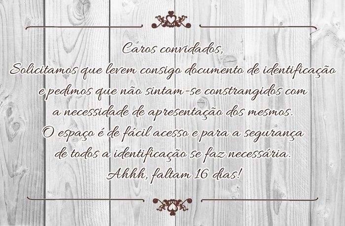 Postagem para os convidados.