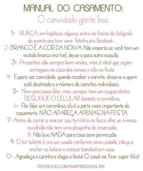 Dicas para os convidados! - 1