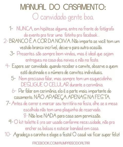 Dicas para os convidados! - 1
