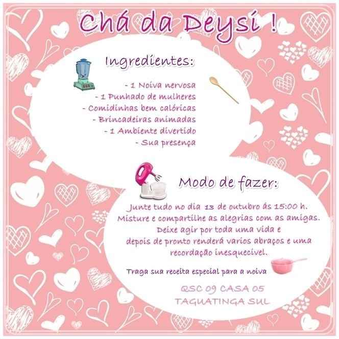 Meu convite do chá de panela .
