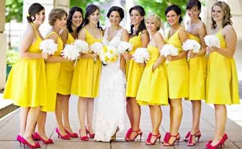 Se a decoração for branco e vermelho o qual cor combina com os vestidos das madrinhas - 1