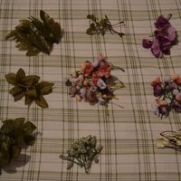 Folhas e flores separadas