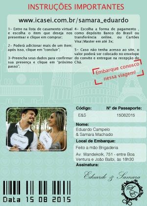 Convites de padrinho e madrinha - 2