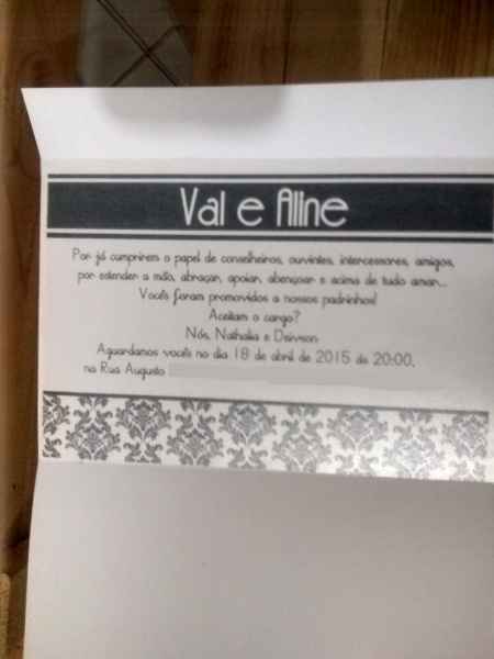 Convite dos padrinhos
