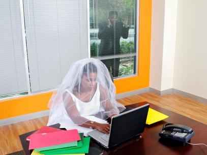 noiva no trabalho