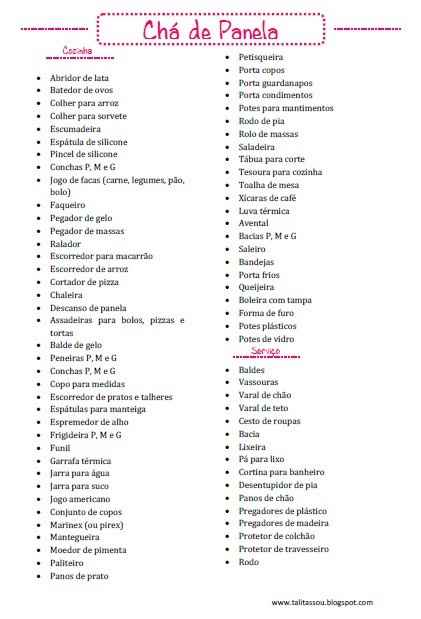 Lista para o chá
