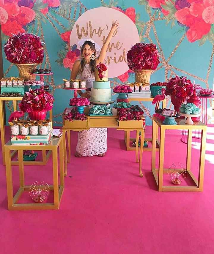 Despedida de solteira da atriz Stefany Brito (amei as cores da decoração)