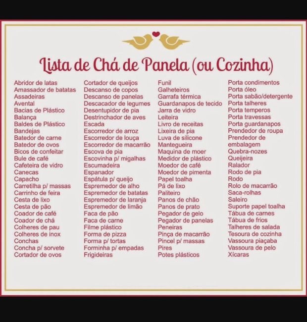Sobre o chá de cozinha - 1