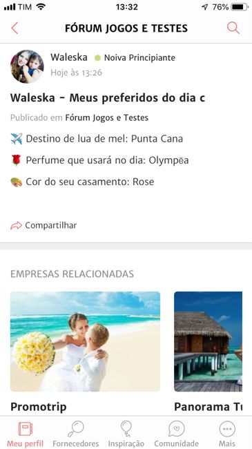 ÚLTIMO PASSO: Compartilhe seus favoritos de casamento! 3