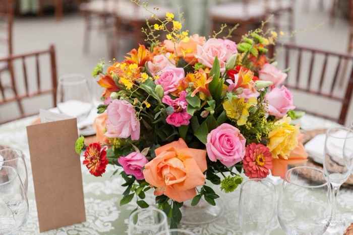 Decoração rosa e laranja