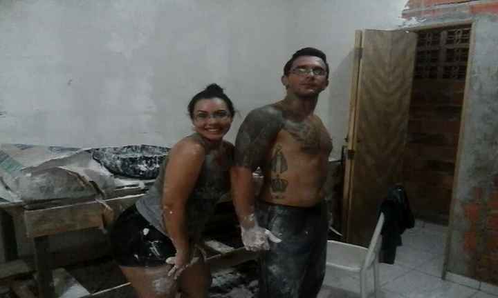 Colocando gesso na casinha! aprendi e tá lindo!!! - 3
