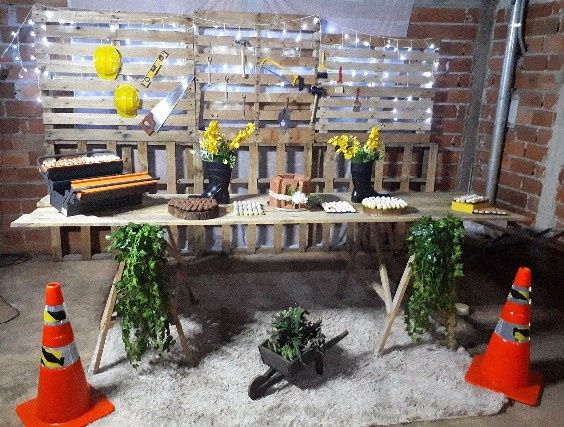 Decoração de mesa, incluindo luminárias