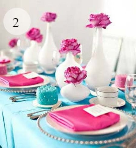Azul turquesa e rosa 