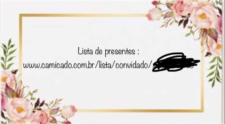 Incluir lista de presentes no convite ? - 1