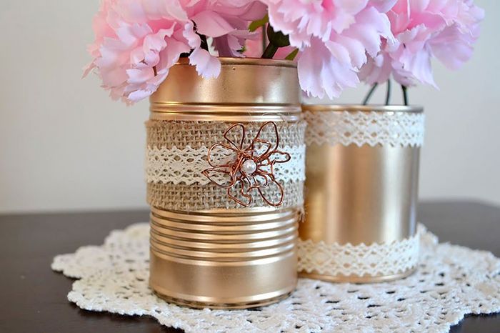 Latas pintadas com Spray 