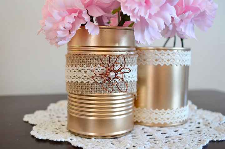 Latas pintadas com Spray 