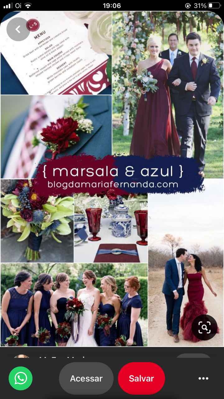 Azul marinho e marsala fica bom? - 2