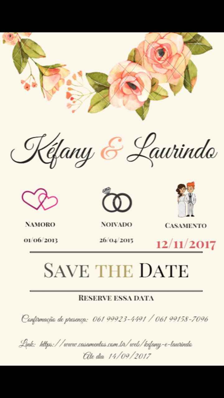 Nosso SAVE THE DATE