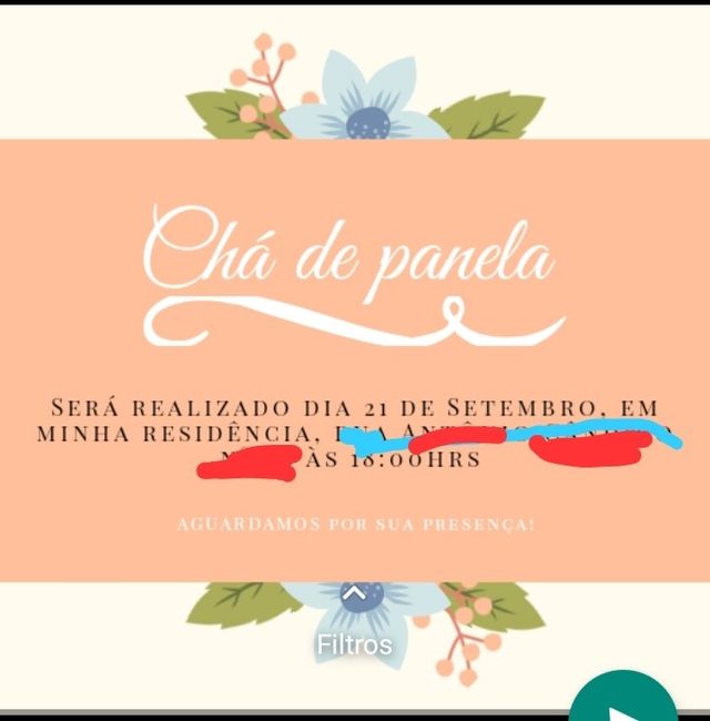 Convite do chá de panela pelo canva 🎁🗒☕🥂🍽 - 1