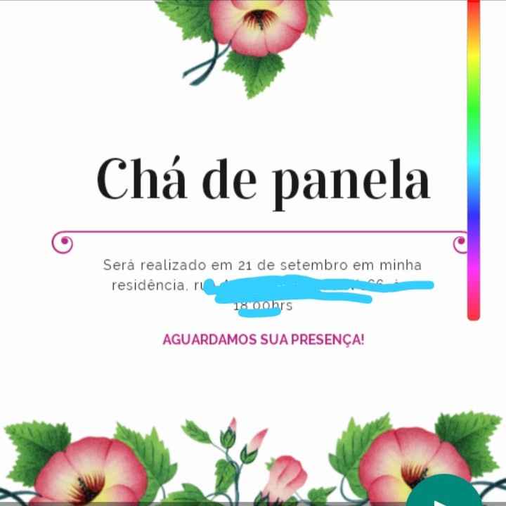 Convite do chá de panela pelo canva 🎁🗒☕🥂🍽 - 2
