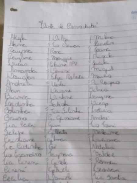 Listinha de convidados - 1