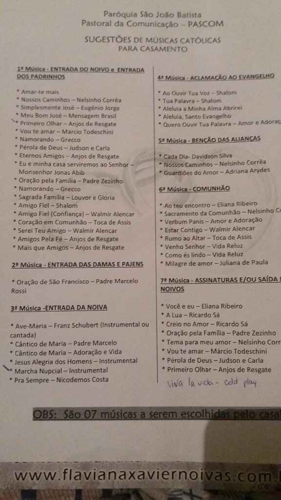 Músicas do casamento - 1