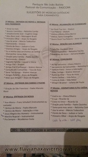 Músicas do casamento - 1