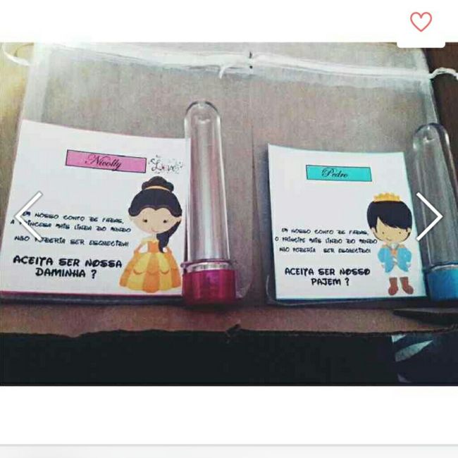 Convites para pagens e noivinhas - 1