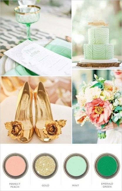 casamento verde menta e rosa e dourado