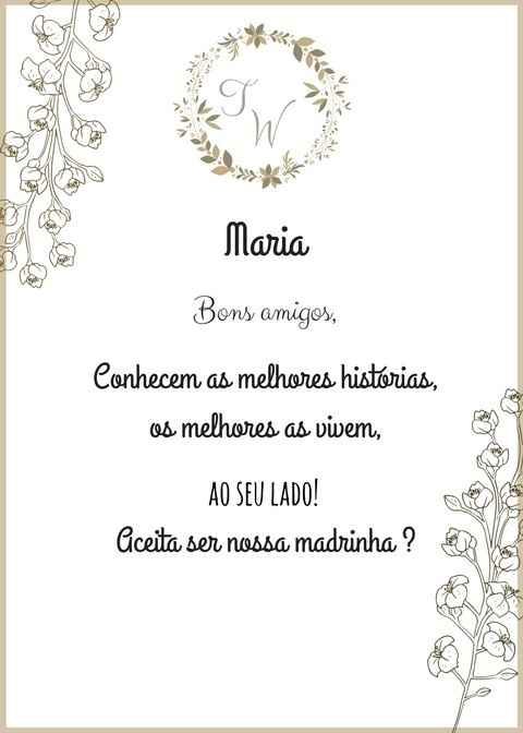 Convite Madrinha