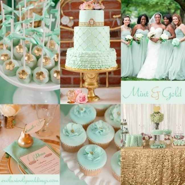 Minha paleta de cores: verde menta, pêssego, dourado e pérola envelhecida. - 4